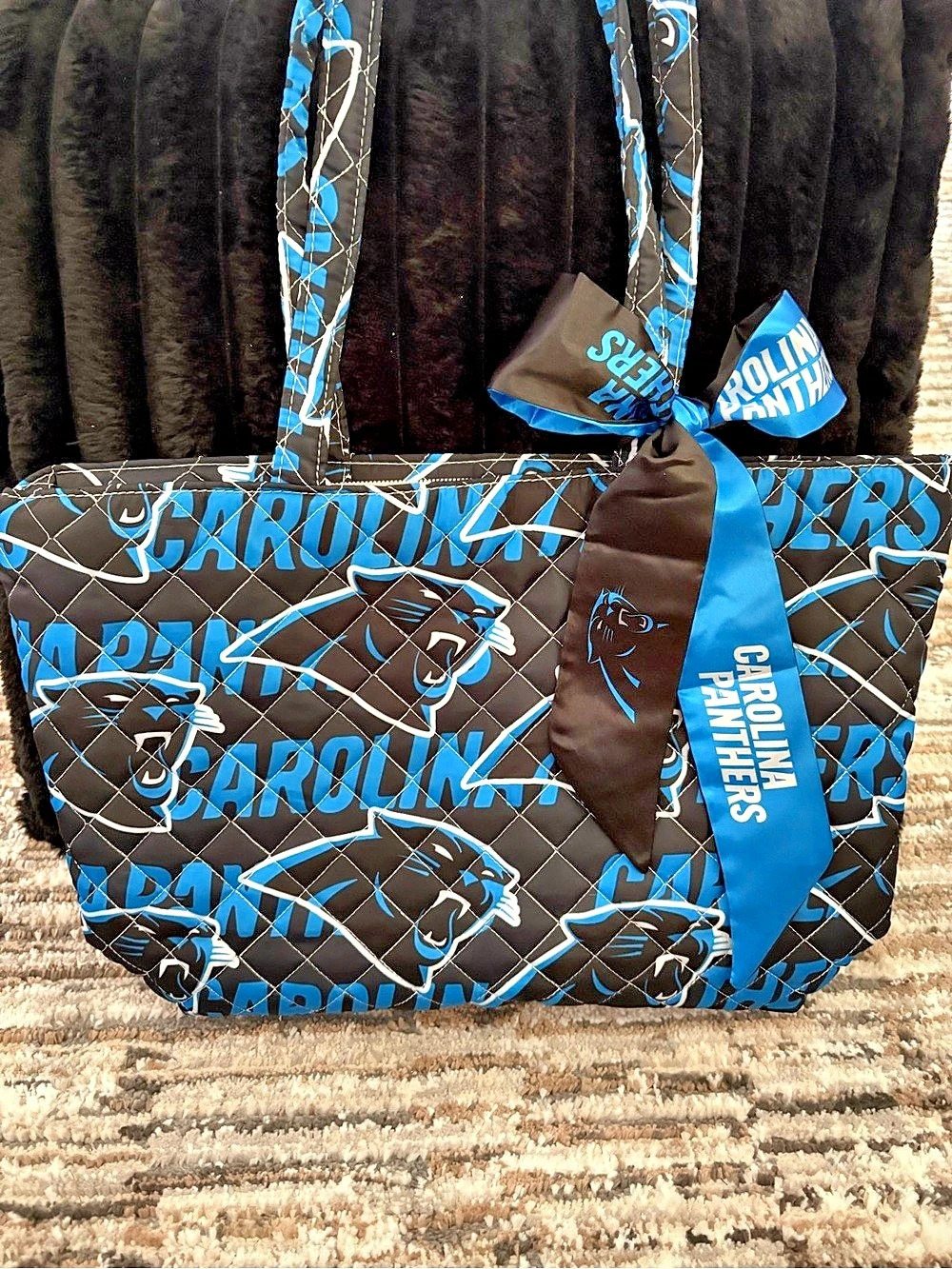 Carolina Panthers Tote Bag in Black & Blue Like New